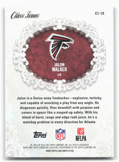2025 Topps Signature Class #CI-19 Jalon Walker Class Icons