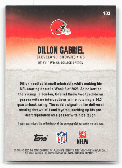 2025 Topps Signature Class #103 Dillon Gabriel Autographs Silver #/275