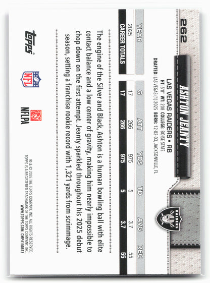 2026 Topps Flagship #262 Ashton Jeanty Pink Holo Foil