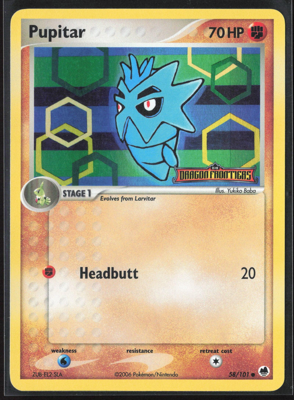 Dragon Frontiers #58/101 Pupitar Reverse Holo Stamped 30152