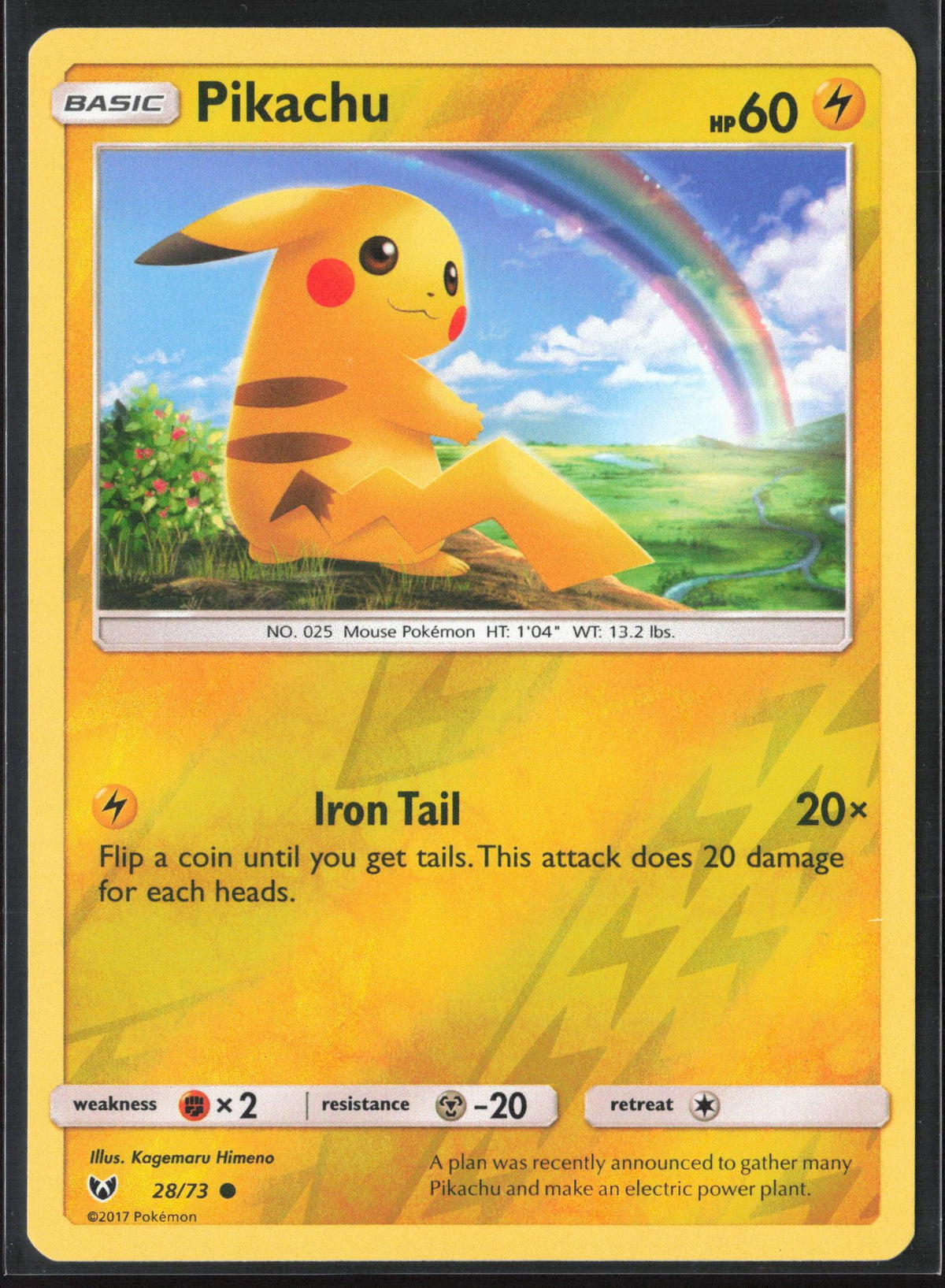 Shining Legends #28/73 Pikachu Reverse Holo 30177