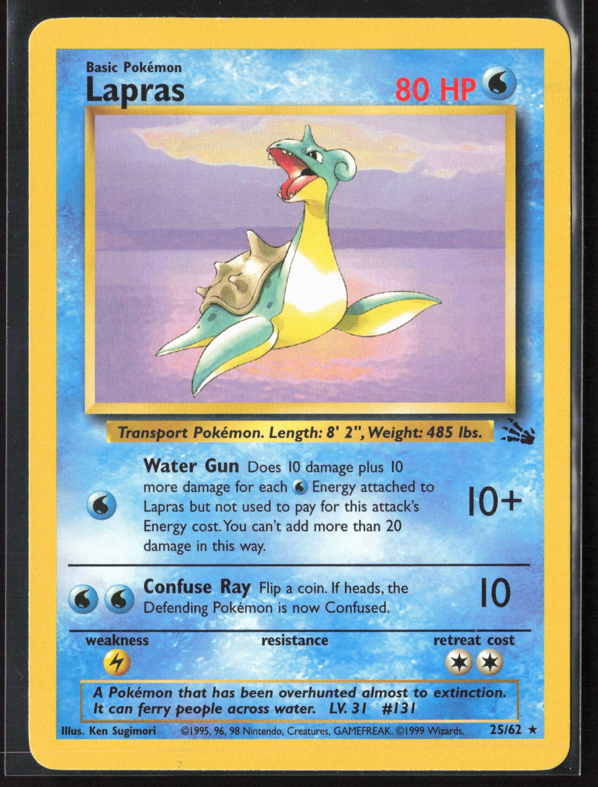 Fossil #25/62 Lapras (25) Non-Holo 30186