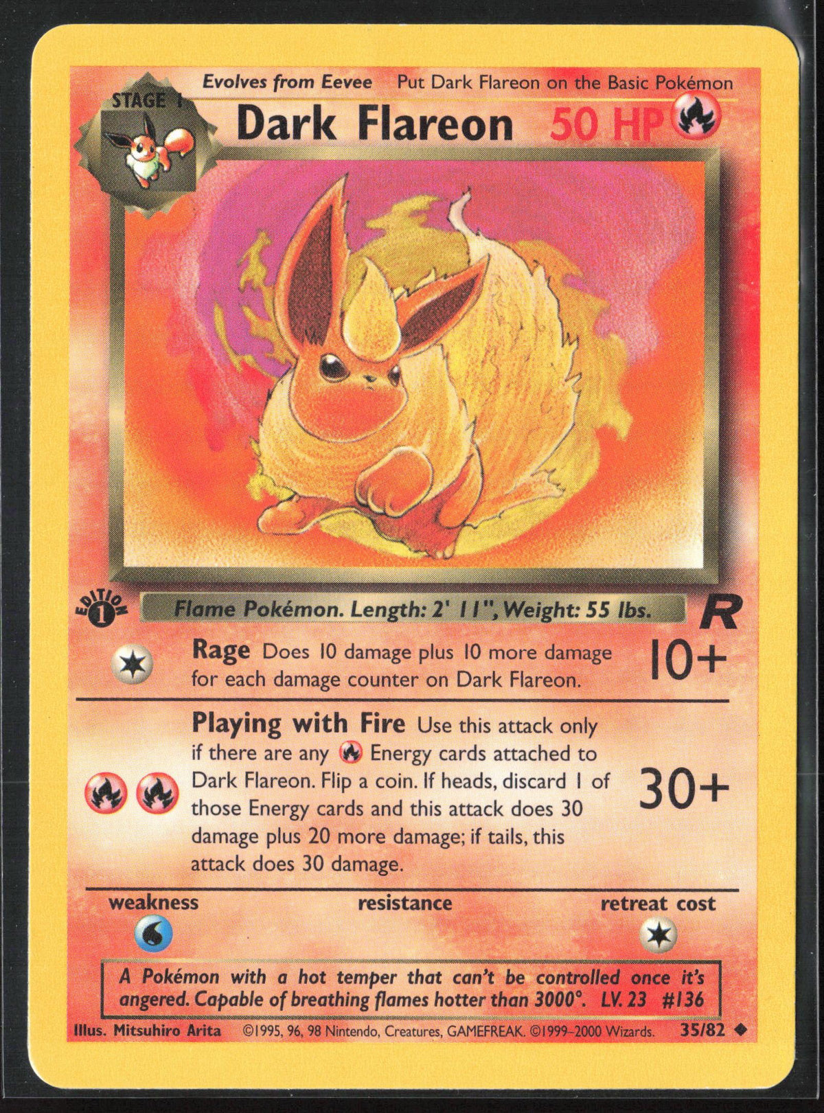 Team Rocket #35/82 Dark Flareon Non-Holo HP 30218