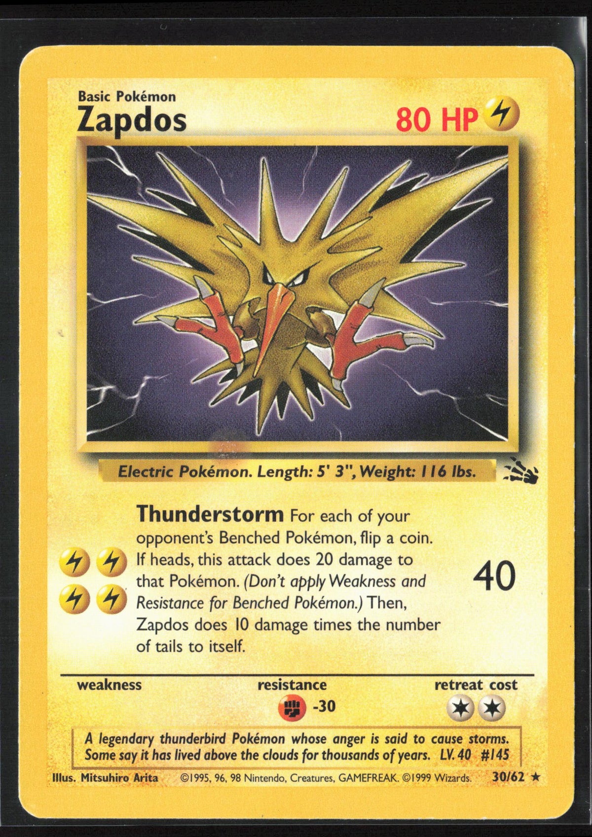 Fossil #30/62 Zapdos (30) Non-Holo 30223