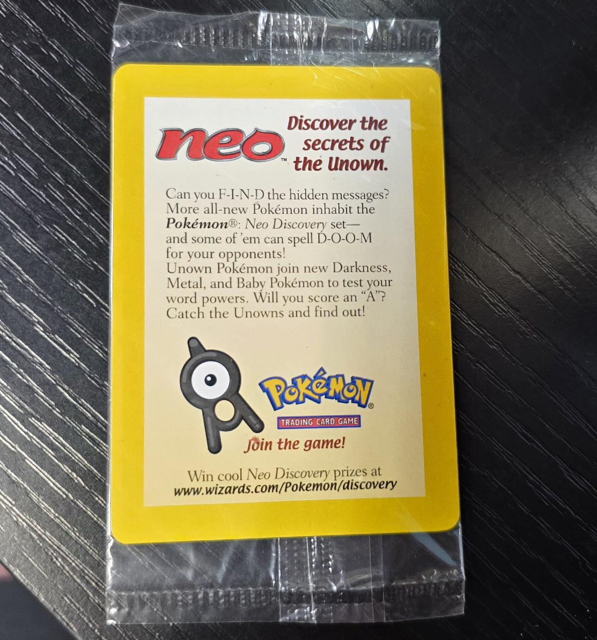 DISCOVER THE SECRETS UNKNOWN POKEMON NEO DISCOVERY SEALED PROMO