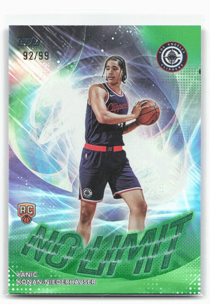 2025-26 Topps #NL-30 Yanic Konan-Niederhäuser No Limit Green Rainbow #/99
