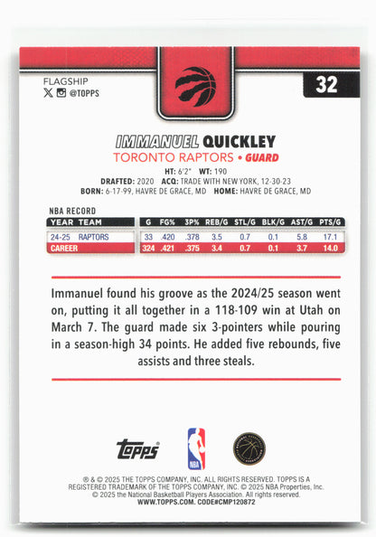 2025-26 Topps #32 Immanuel Quickley Gold 30253