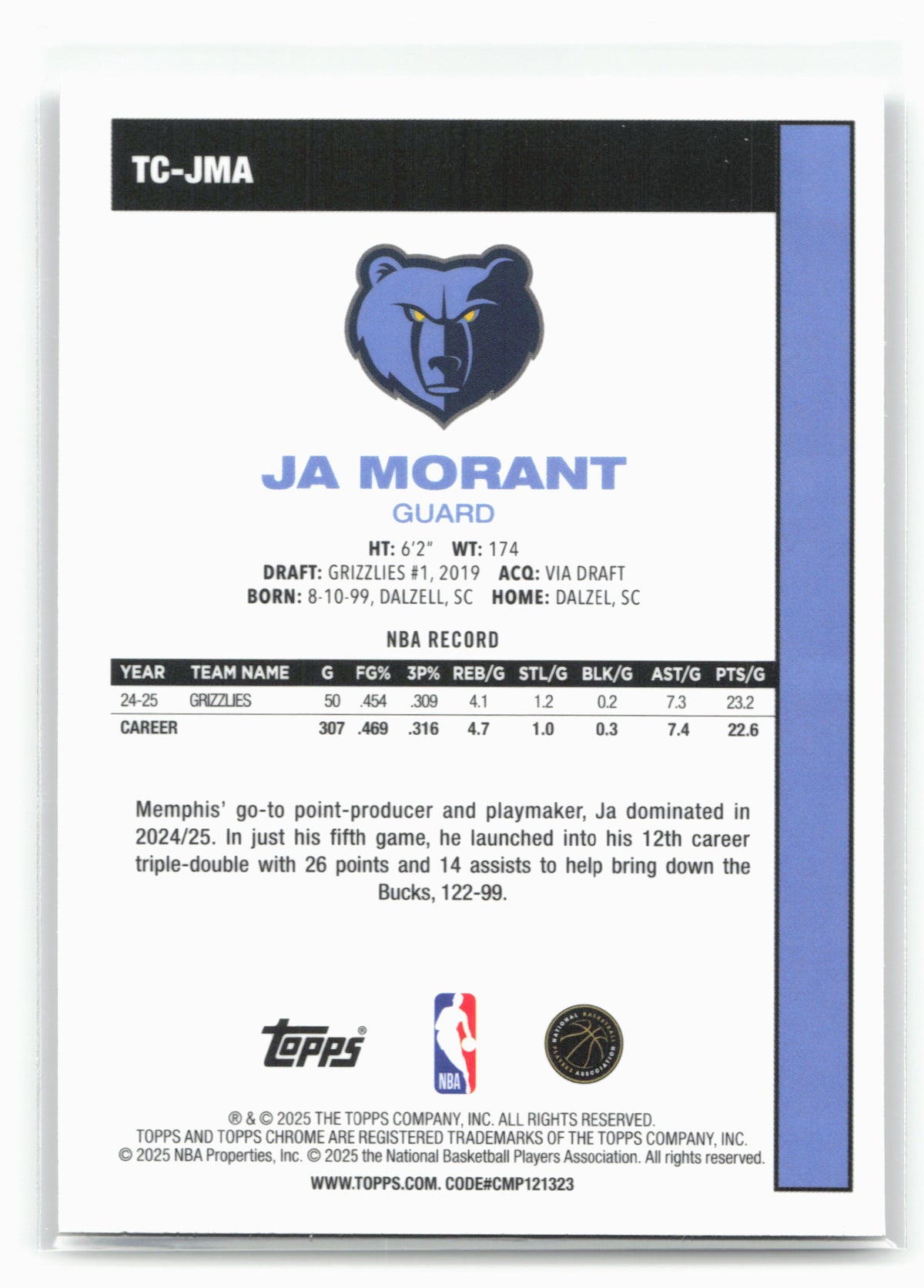 2025-26 Topps #TC-JMA Ja Morant 1980-81 Topps Chrome Basketball