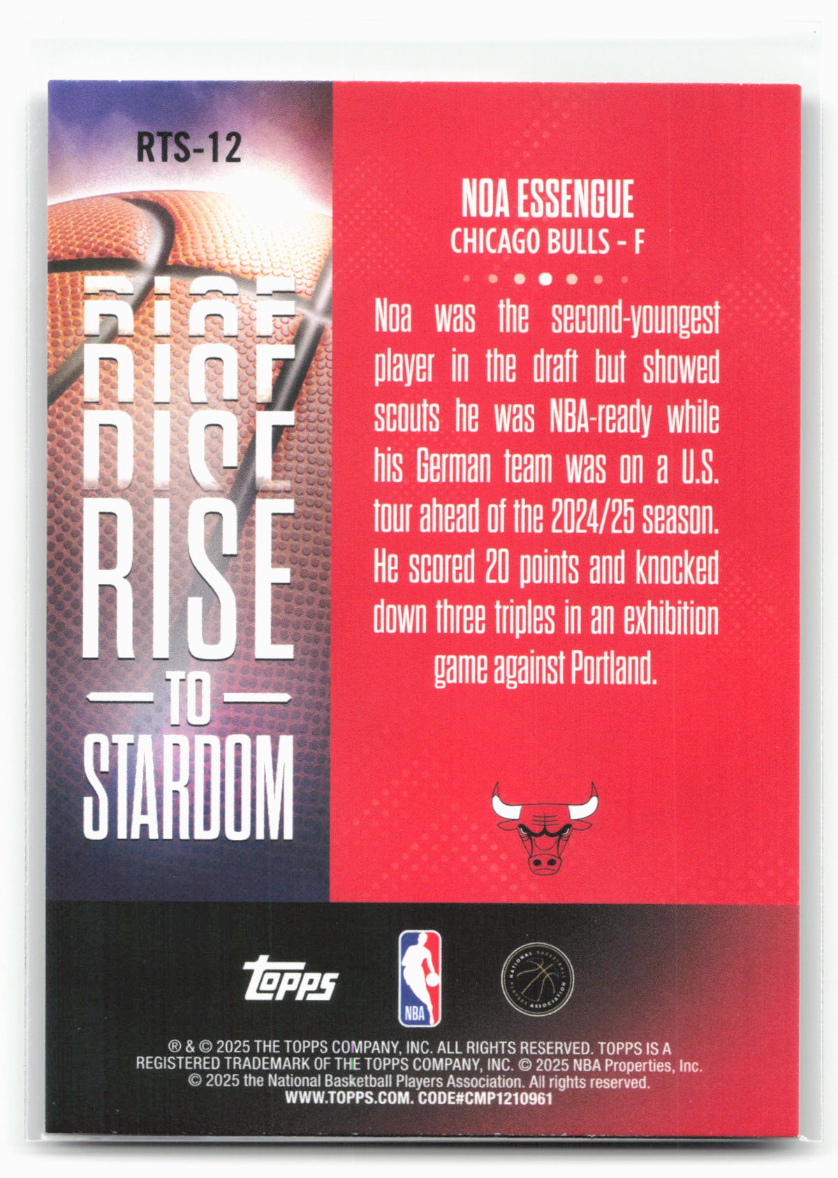 2025-26 Topps #RTS-12 Noa Essengue Rise to Stardom 30282