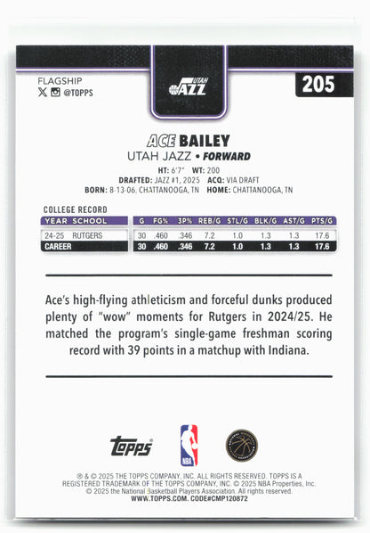 2025-26 Topps #205 Ace Bailey 30285