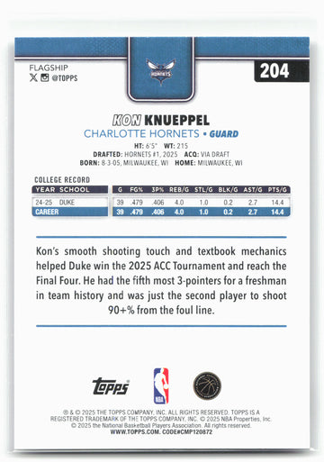 
2025-26 Topps #204 Kon Knueppel 30290