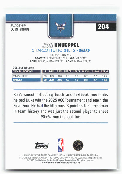 2025-26 Topps #204 Kon Knueppel 30290