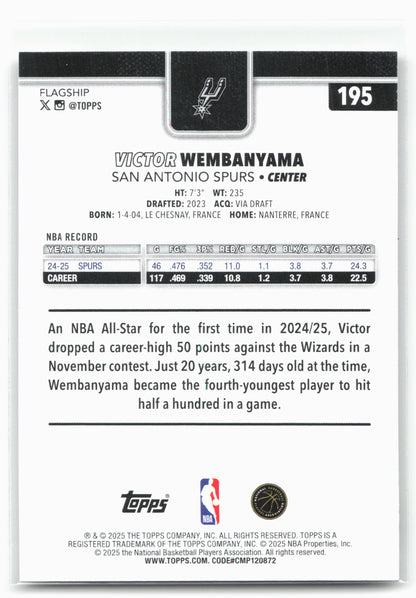 2025-26 Topps #195 Victor Wembanyama 30291