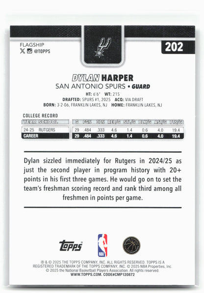 2025-26 Topps #202 Dylan Harper 30293