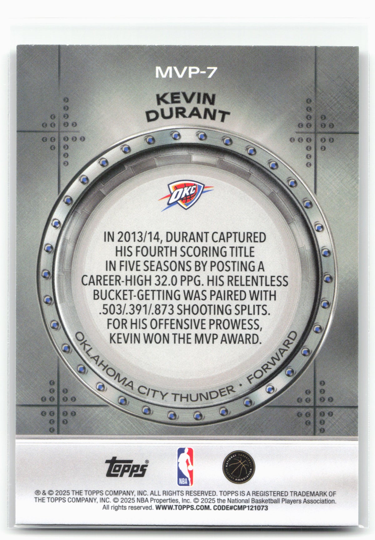 2025-26 Topps #MVP-7 Kevin Durant MVP Vault 30295