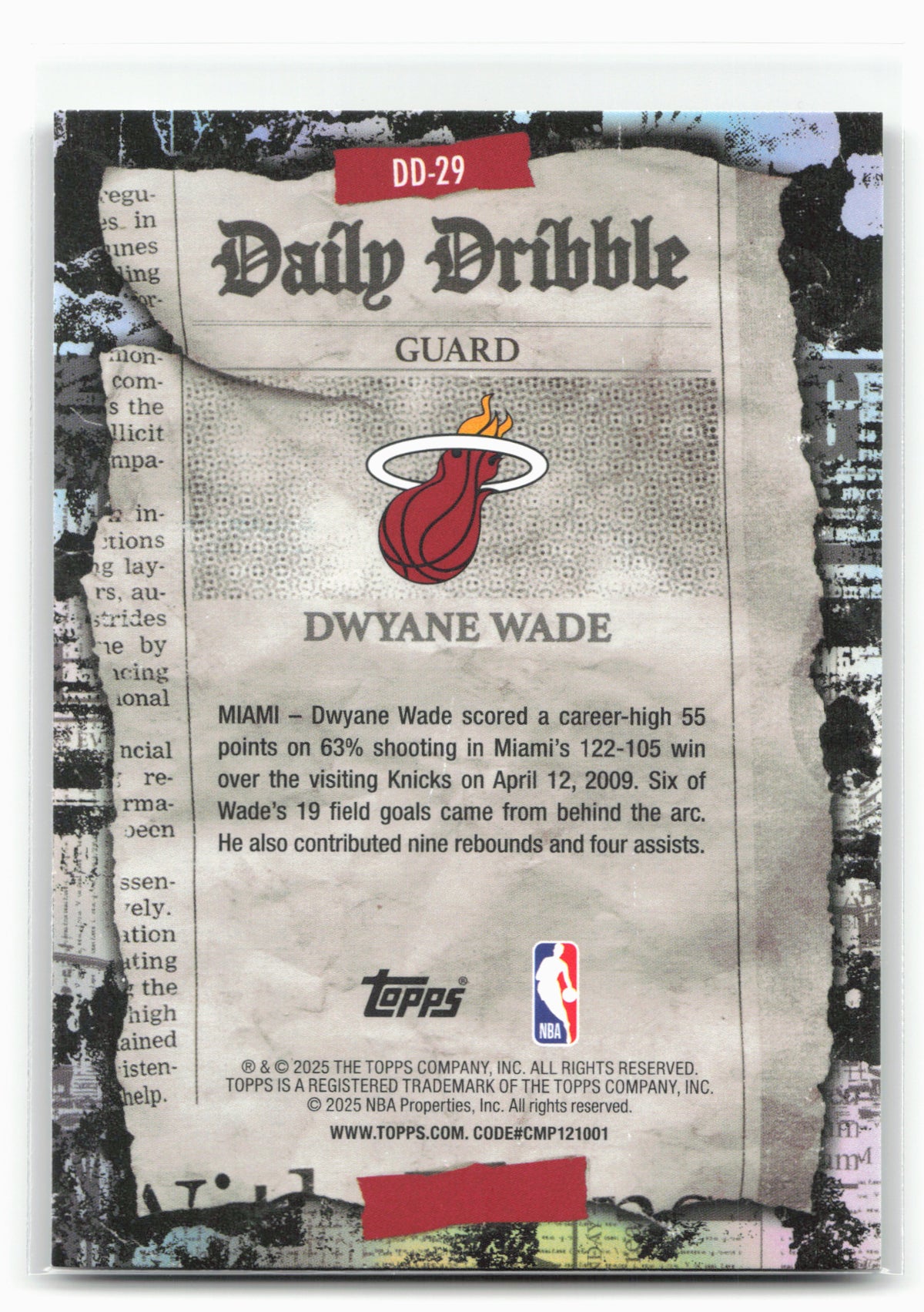 2025-26 Topps #DD-29 Dwyane Wade The Daily Dribble 30297