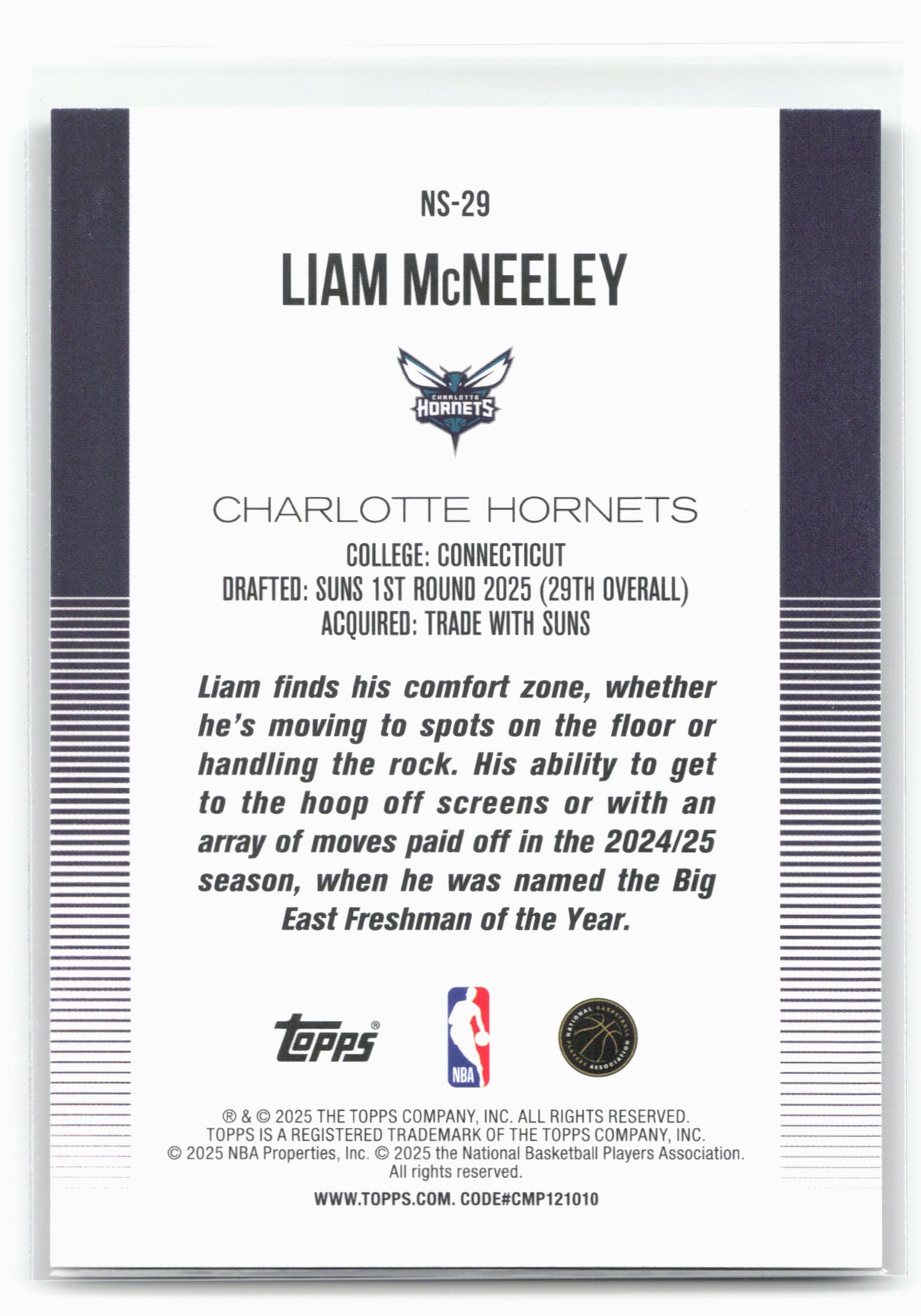 2025-26 Topps #NS-29 Liam McNeeley New School 30298
