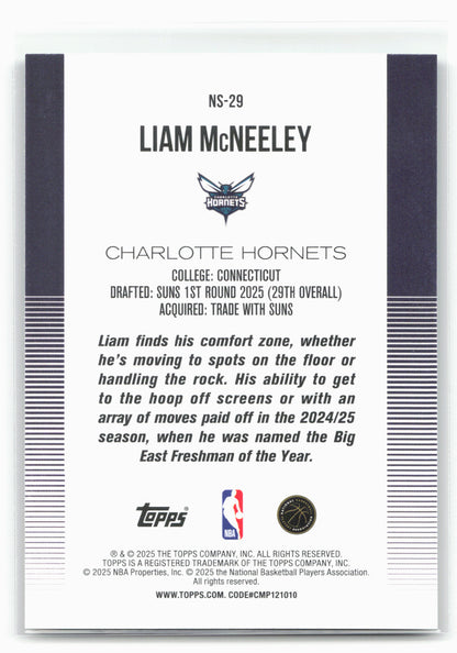 2025-26 Topps #NS-29 Liam McNeeley New School 30298