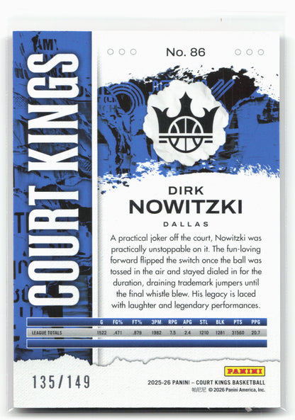 2025-26 Panini Court kings #86 Dirk Nowitzki Red /149