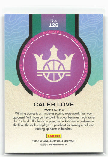 
2025-26 Panini Court Kings #128 Caleb Love Rookies I