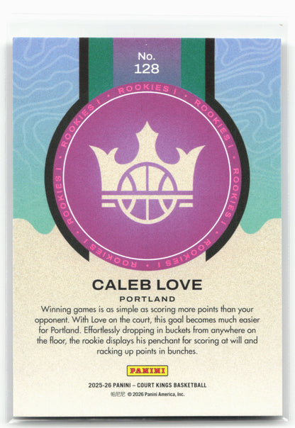2025-26 Panini Court Kings #128 Caleb Love Rookies I