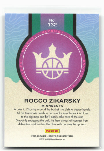 
2025-26 Panini Court Kings #132 Rocco Zikarsky Rookies I