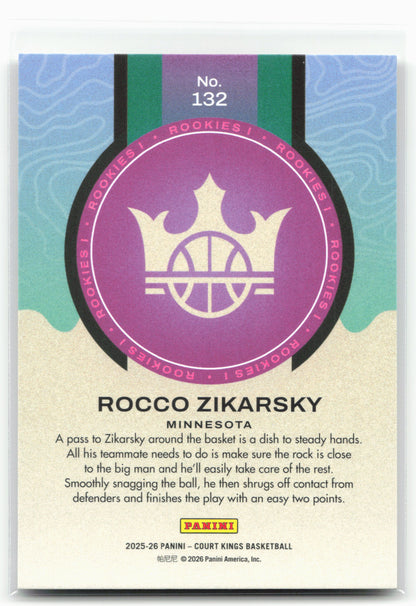 2025-26 Panini Court Kings #132 Rocco Zikarsky Rookies I