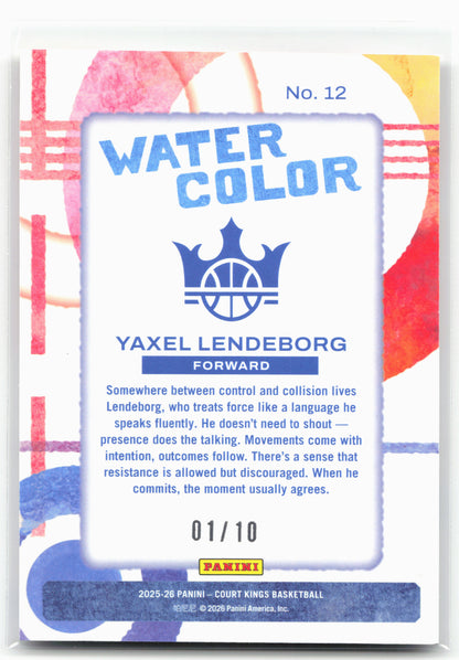 2025-26 Panini Court Kings #12 Yaxel Lendeborg Water Color 01/10