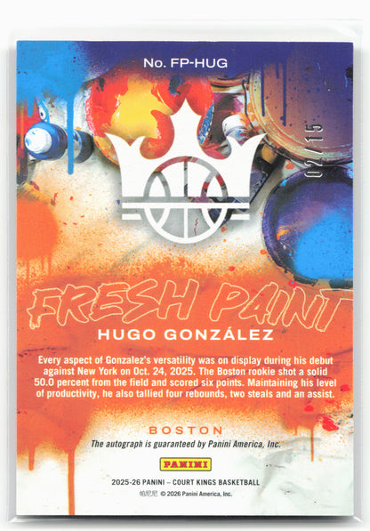 2025-26 Panini Court Kings #FP-HUG Hugo Gonzalez Fresh Paint 02/15