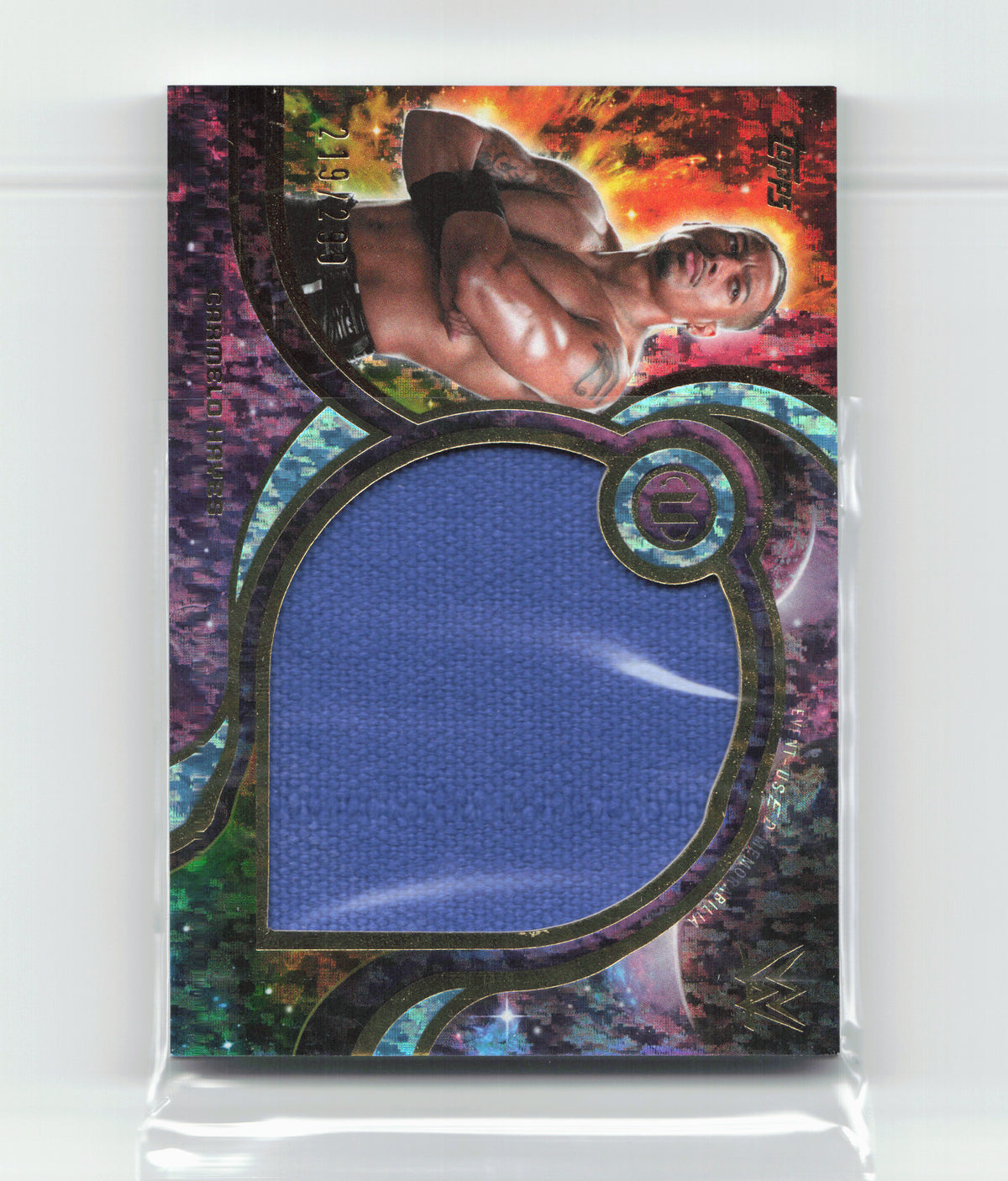2026 Topps Universe WWE #WA-CH Carmelo Hayes WWE Authentics 219/299