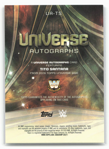 2026 Topps Universe WWE #UA-TS Tito Santana Universe Autographs Blue Pulse #/199