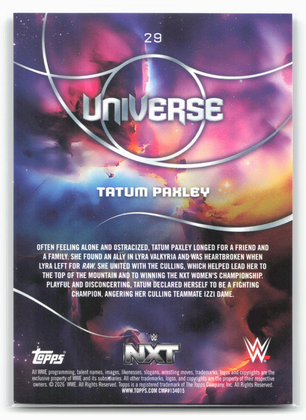 2026 Topps Universe WWE #29 Tatum Paxley