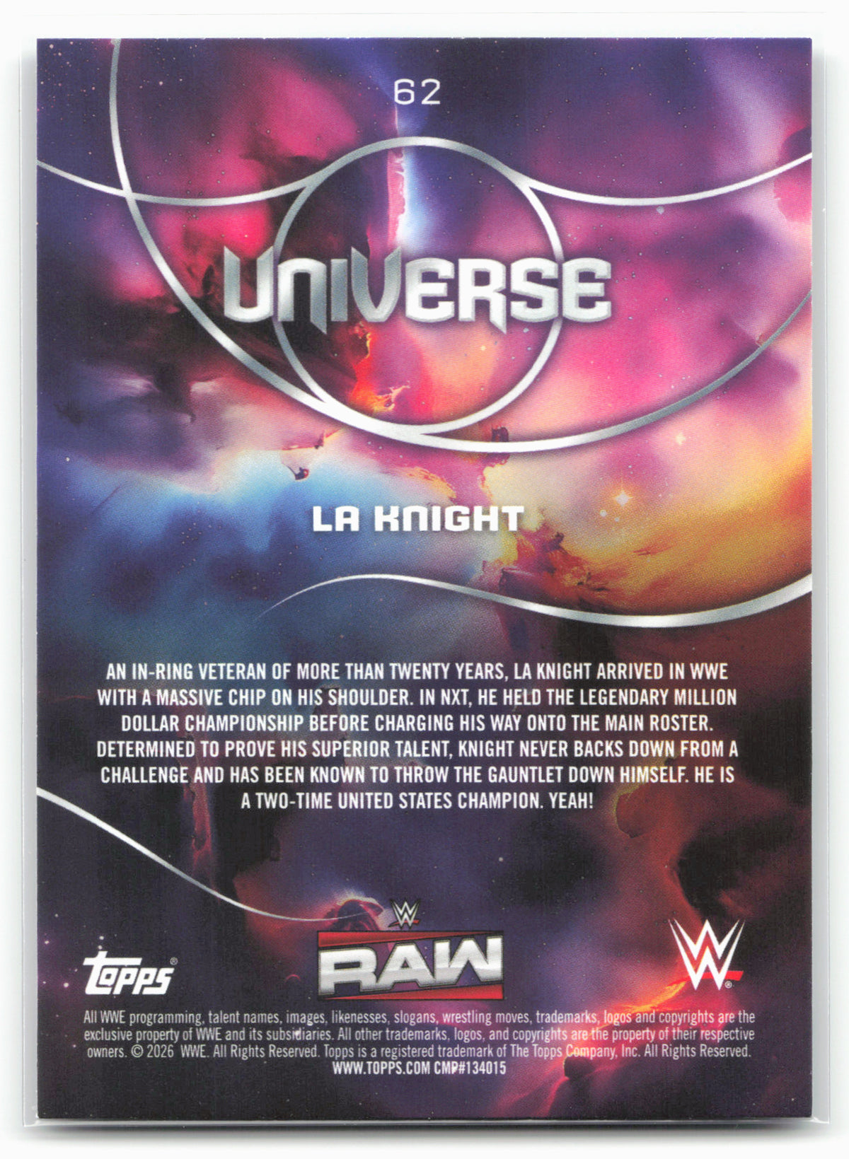 2026 Topps Universe WWE #62 LA Knight
