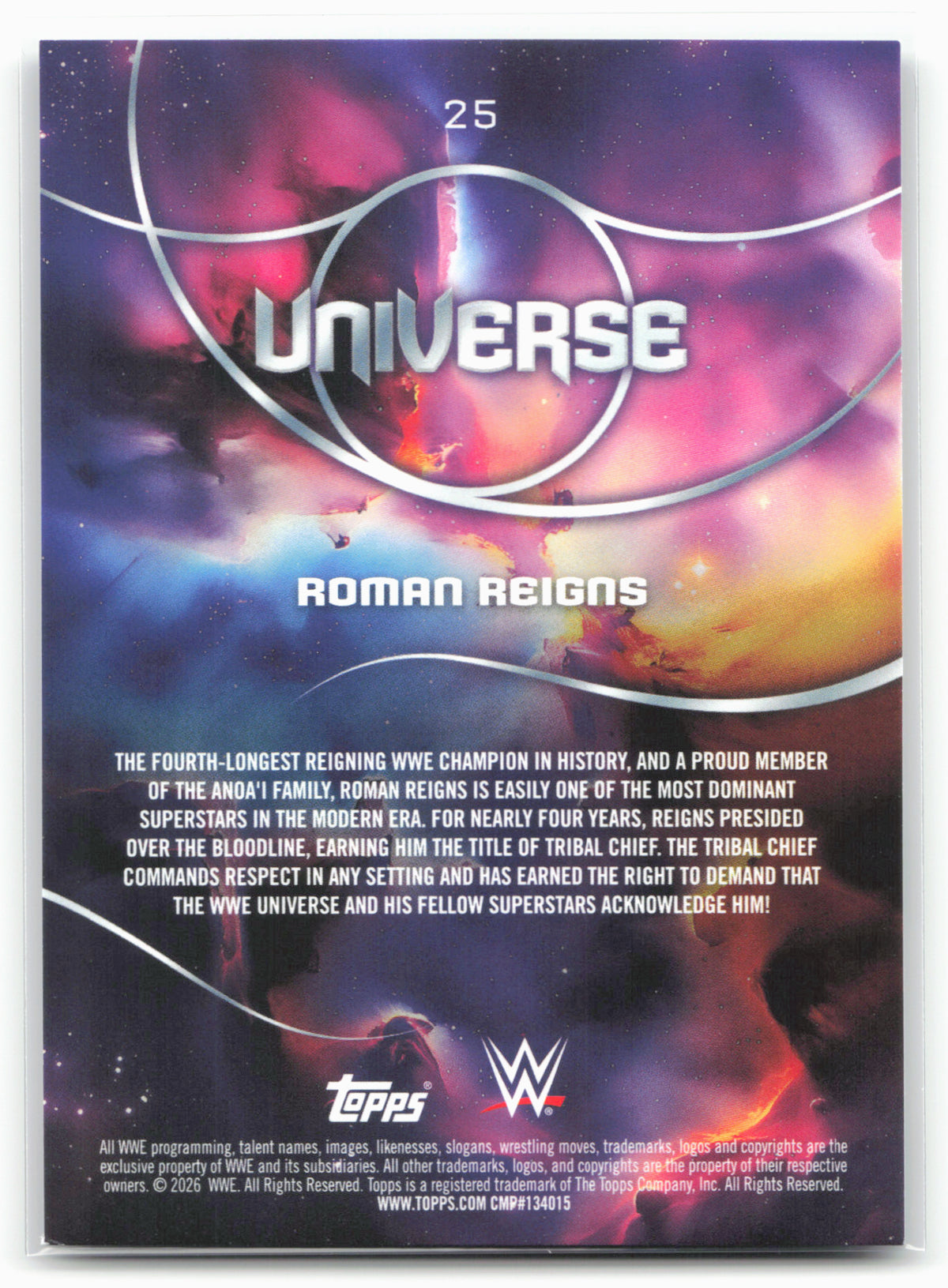 2026 Topps Universe WWE #25 Roman Reigns