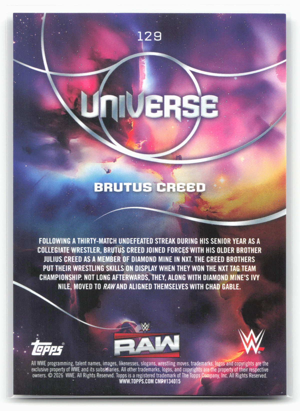 2026 Topps Universe WWE #129 Brutus Creed
