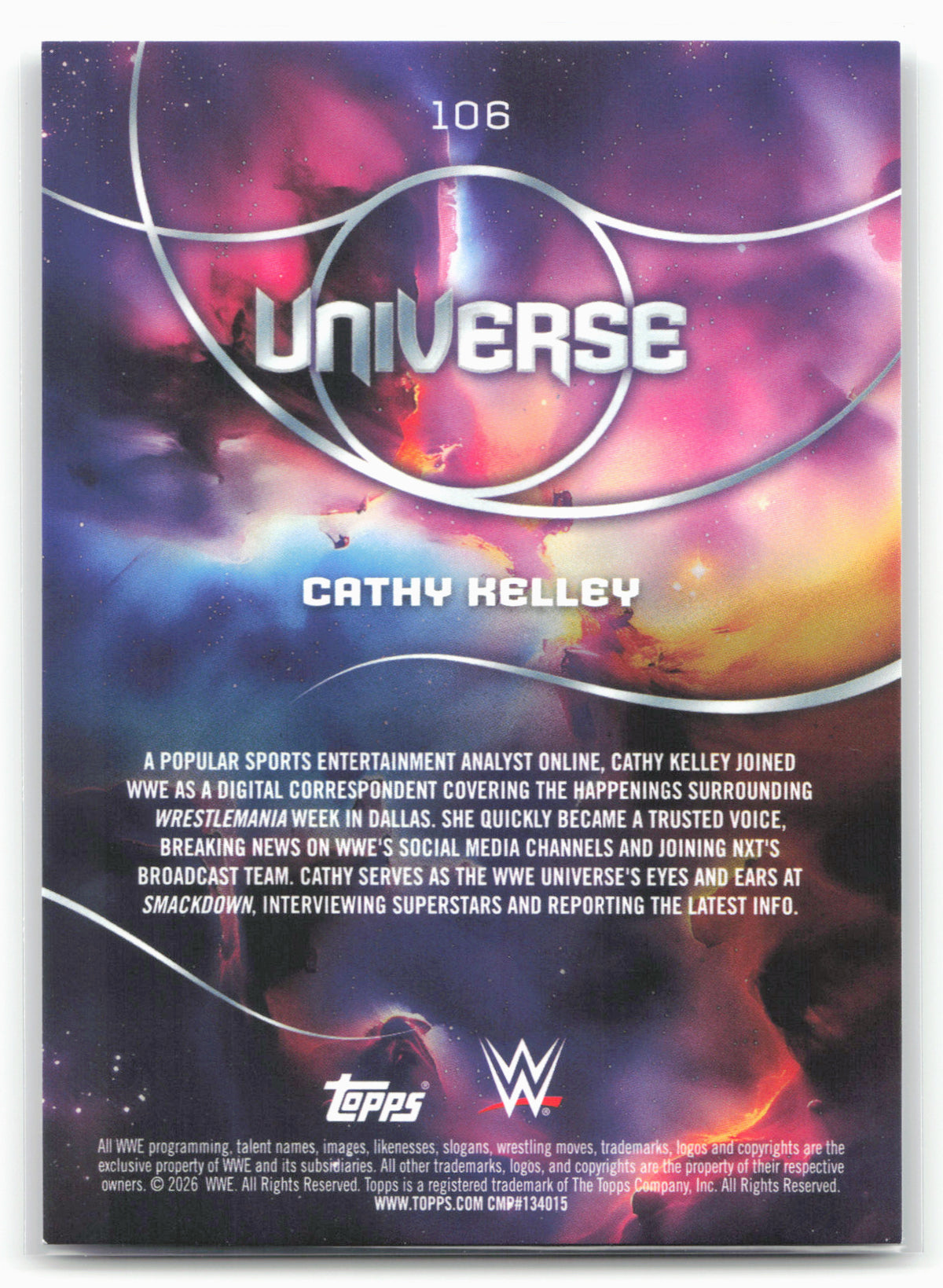 2026 Topps Universe WWE #106 Cathy Kelley