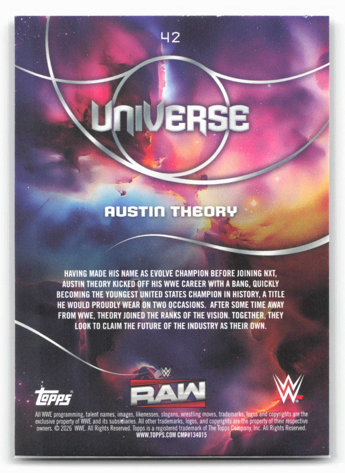 2026 Topps Universe WWE #42 Austin Theory