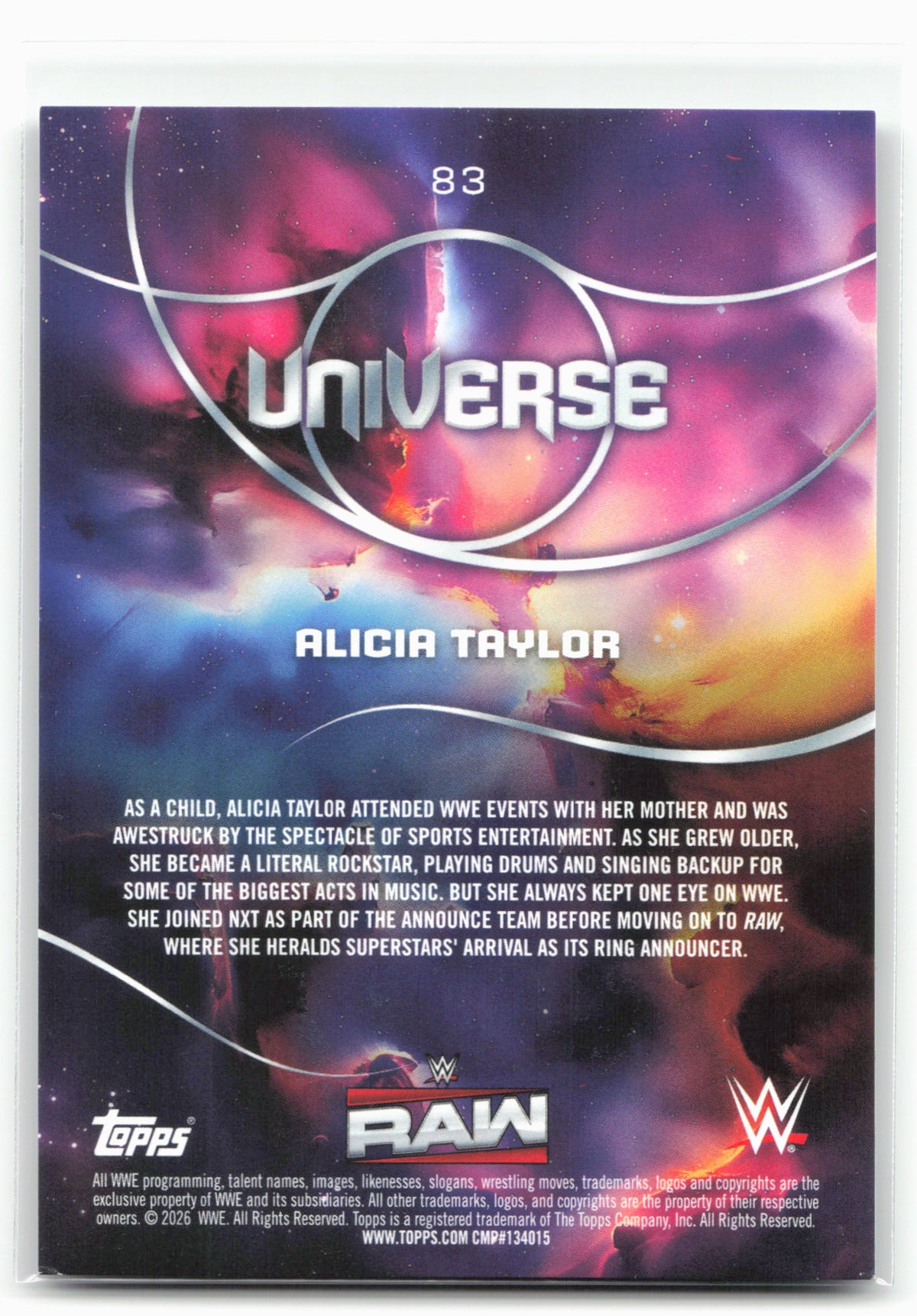 2026 Topps Universe WWE #83 Alicia Taylor