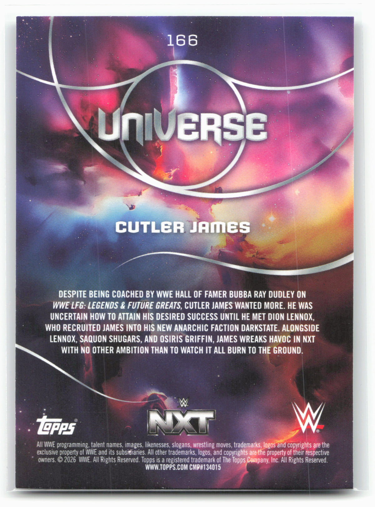 2026 Topps Universe WWE #166 Cutler James