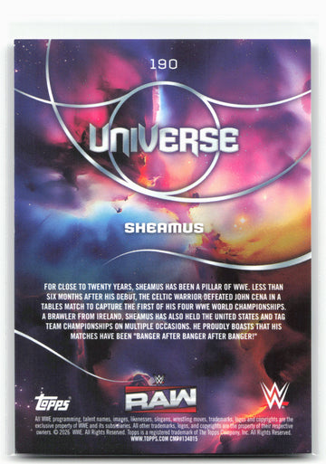 2026 Topps Universe WWE #190 Sheamus