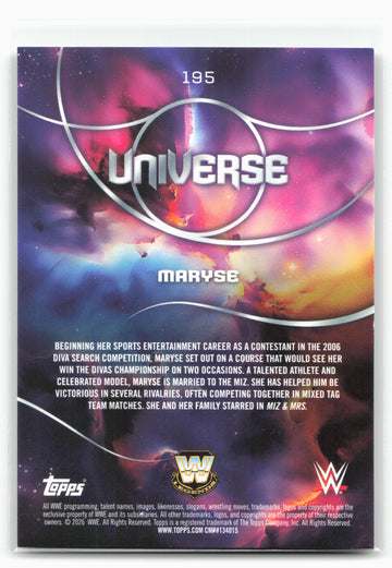 2026 Topps Universe WWE #195 Maryse