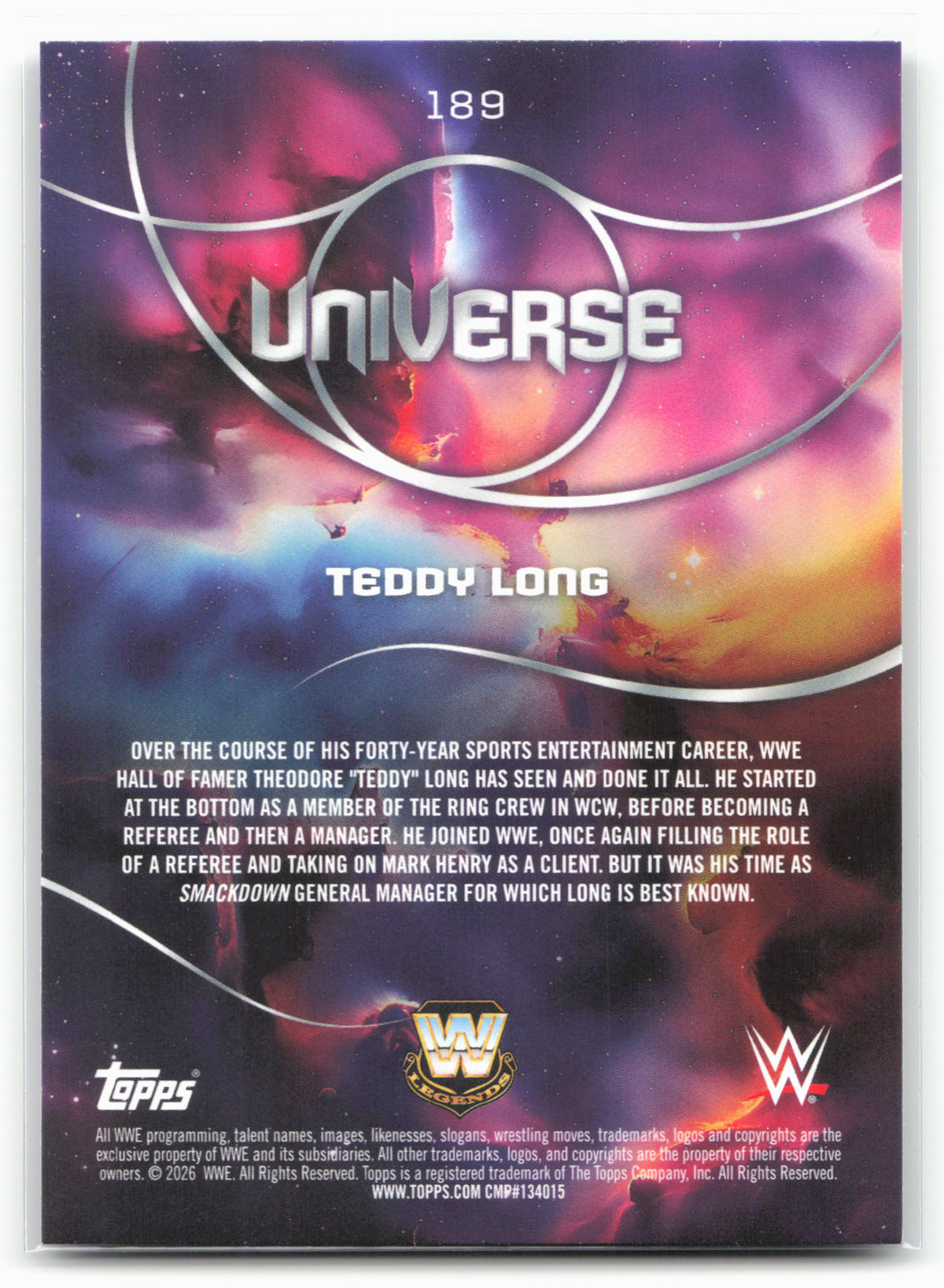 2026 Topps Universe WWE #189 Teddy Long