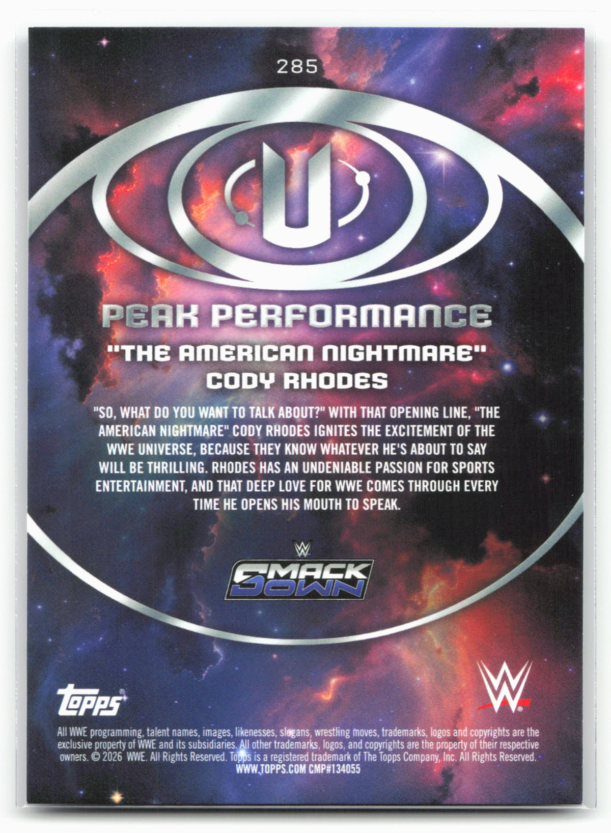 2026 Topps Universe WWE #285 "The American Nightmare" Cody Rhodes