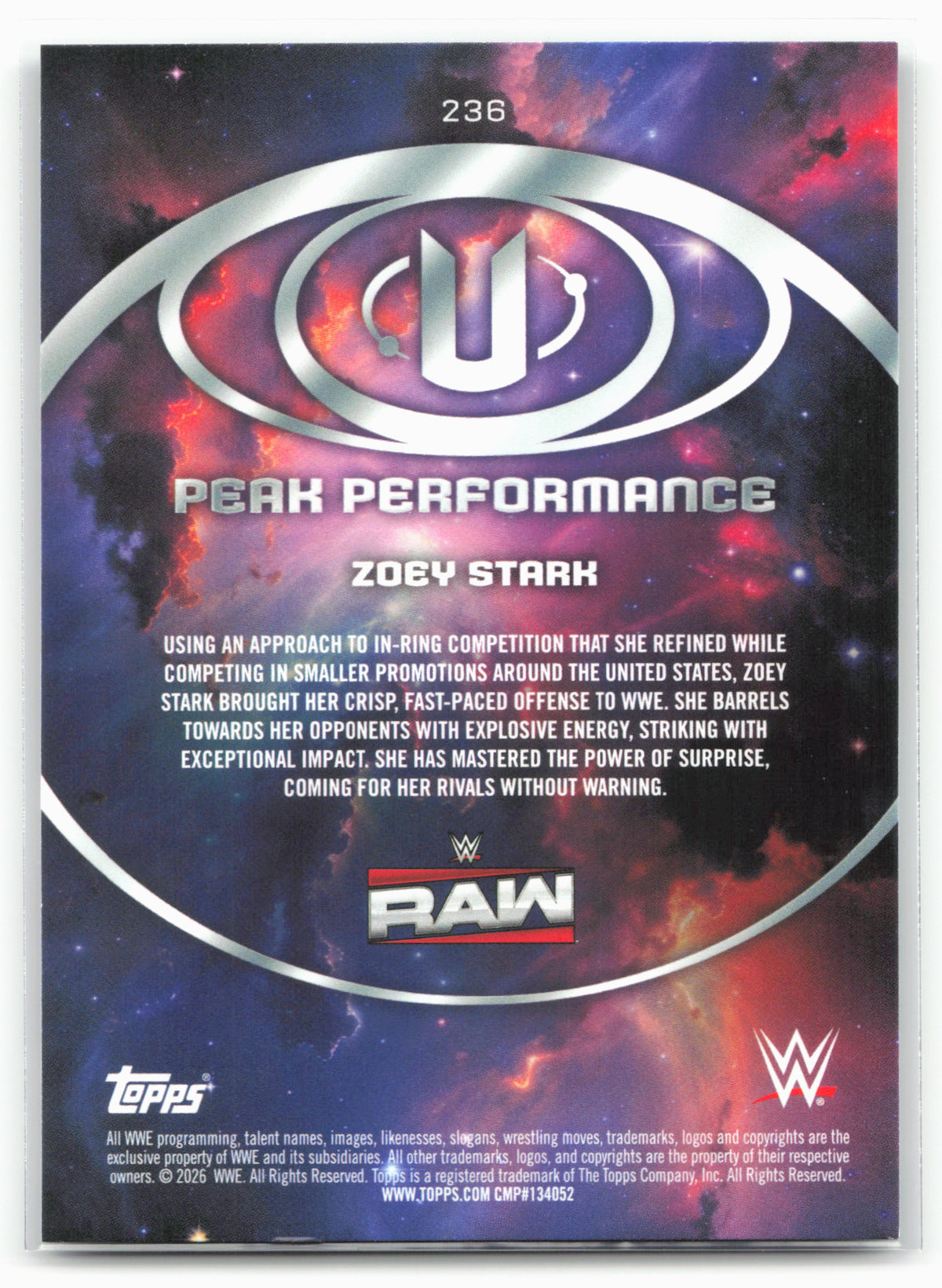 2026 Topps Universe WWE #236 Zoey Stark