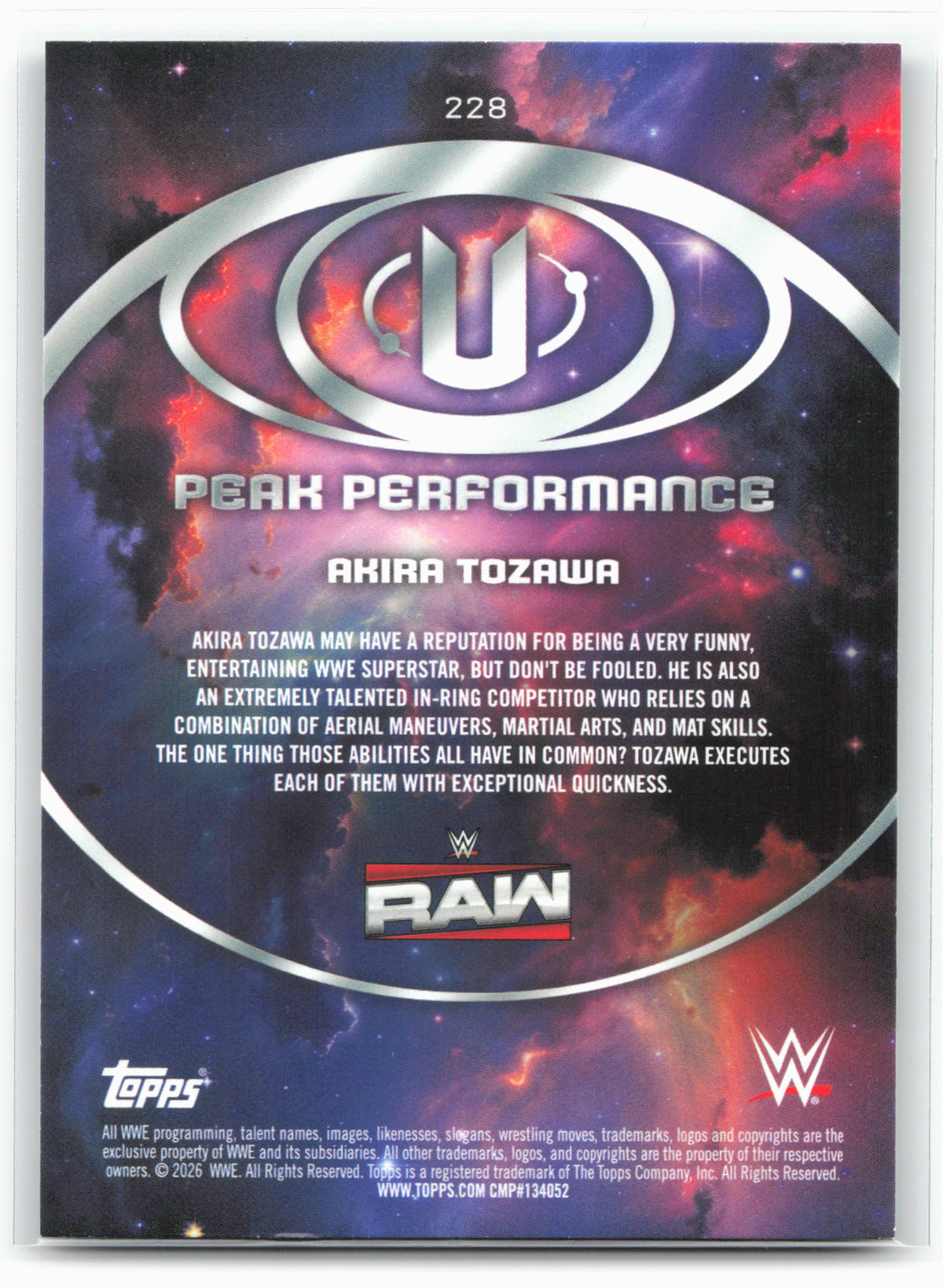 2026 Topps Universe WWE #228 Akira Tozawa