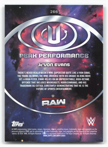 2026 Topps Universe WWE #266 Je'Von Evans