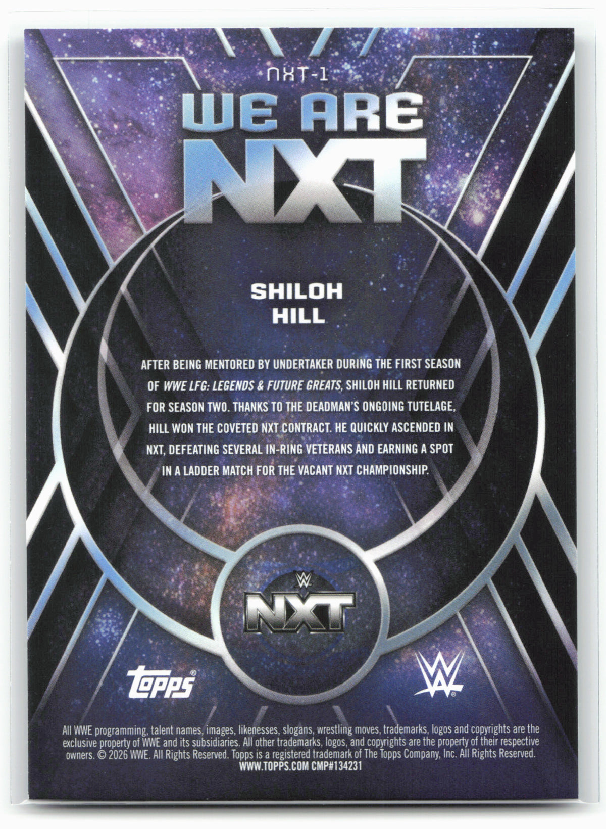 2026 Topps Universe WWE #NXT-1 Shiloh Hill We Are NXT