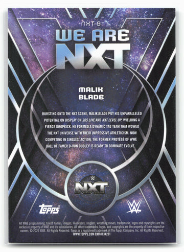 2026 Topps Universe WWE #NXT-9 Malik Blade We Are NXT
