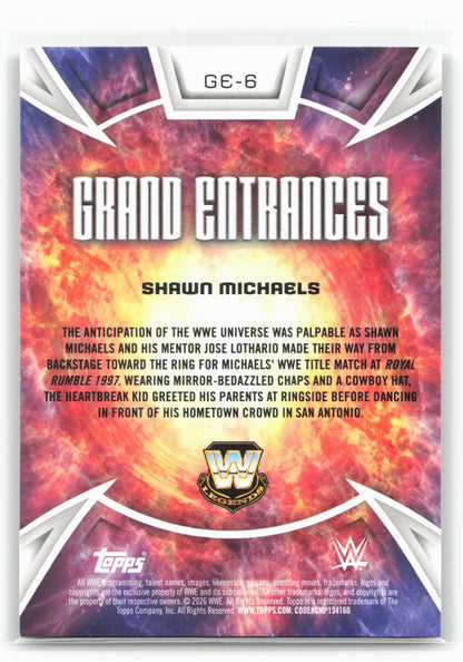 2026 Topps Universe WWE #GE-6 Shawn Michaels Grand Entrances