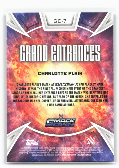 2026 Topps Universe WWE #GE-7 Charlotte Flair Grand Entrances